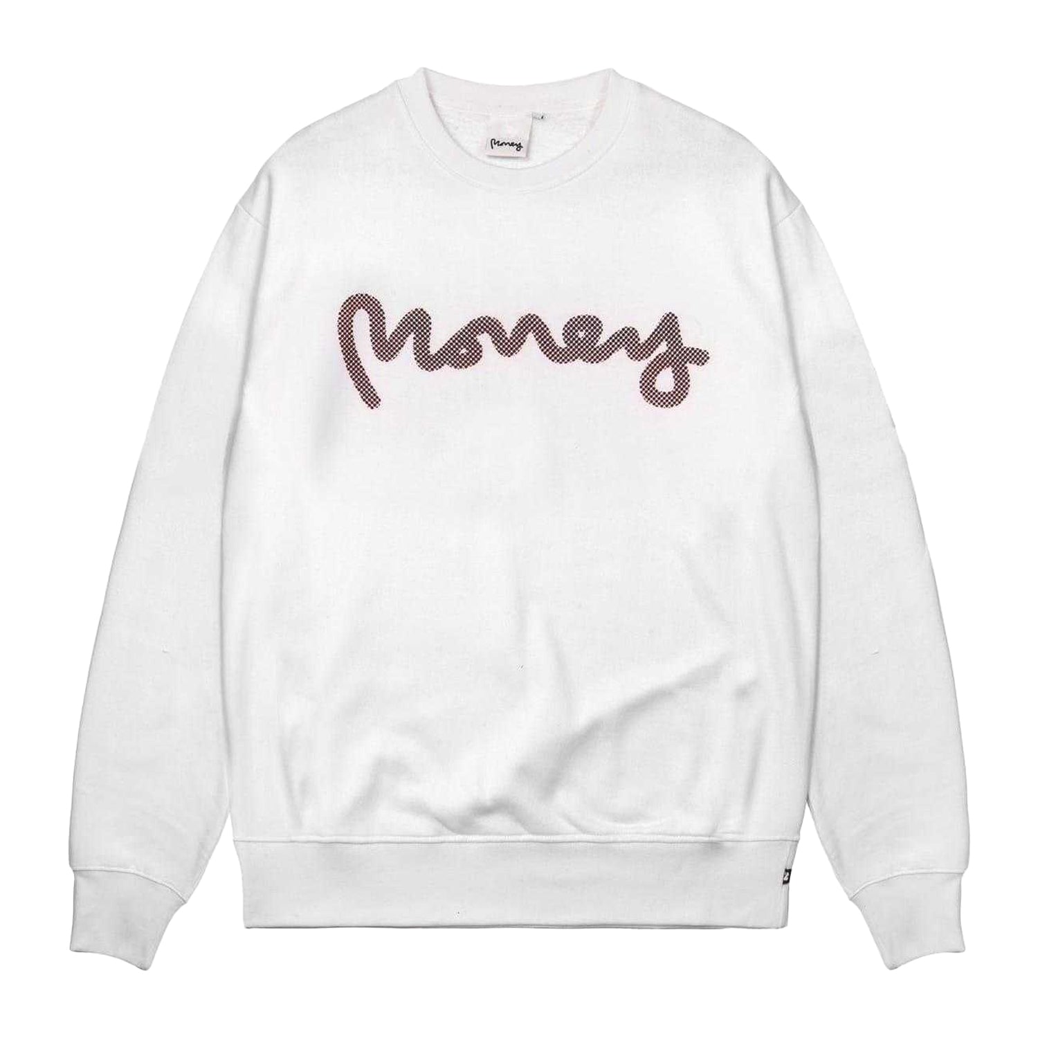White - Front - Money Unisex Adult Node Crew Neck Sweatshirt