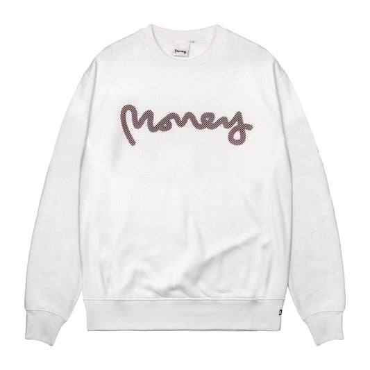 White - Front - Money Unisex Adult Node Crew Neck Sweatshirt