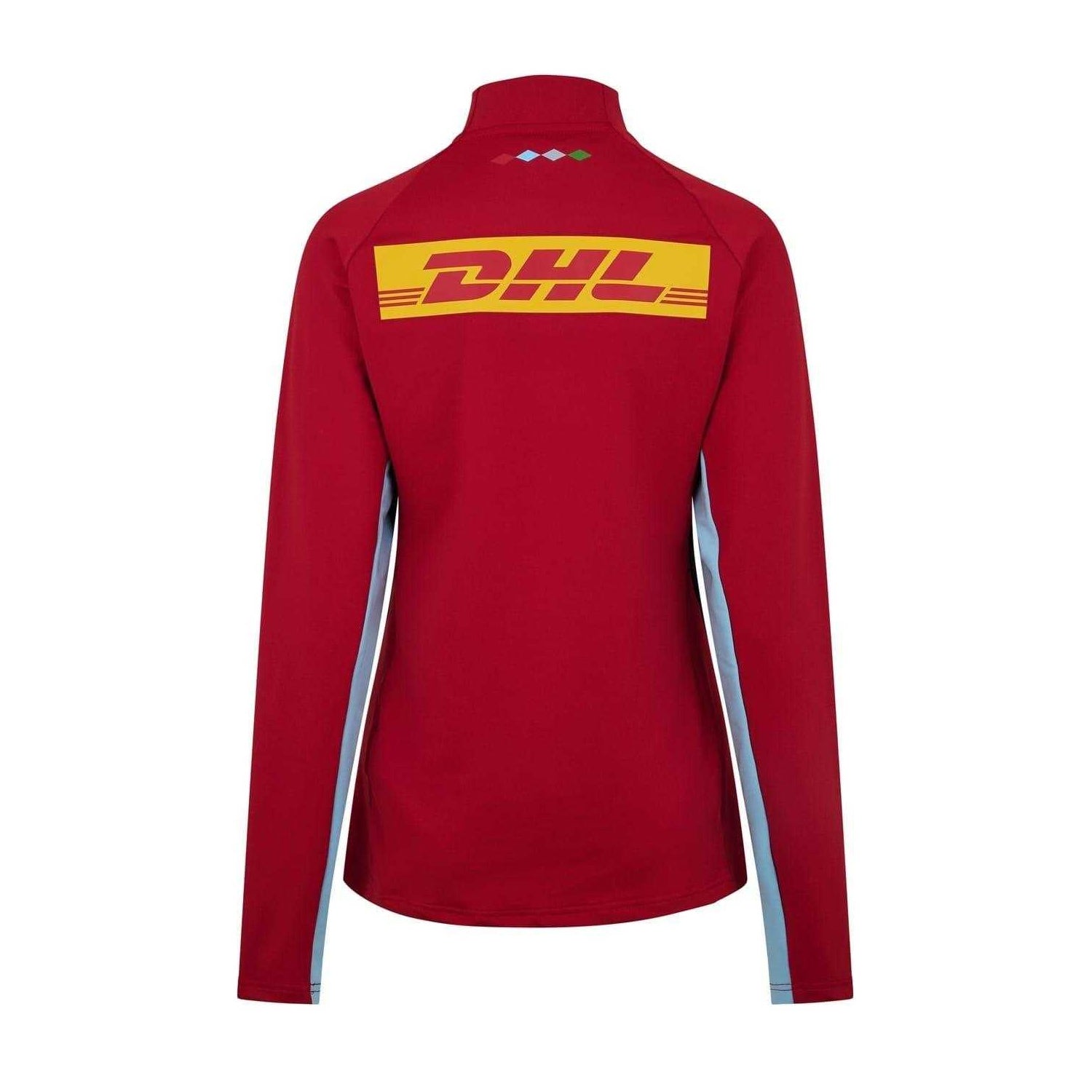 Caviar-Red - Back - Castore Womens-Ladies 2024 2025 Harlequin Quarter Zip Midlayer