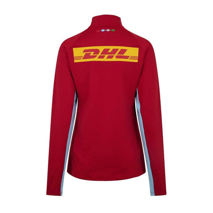 Caviar-Red - Back - Castore Womens-Ladies 2024 2025 Harlequin Quarter Zip Midlayer