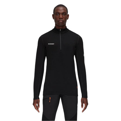 Black - Side - Mammut Mens Aener Quarter Zip Slim Fleece