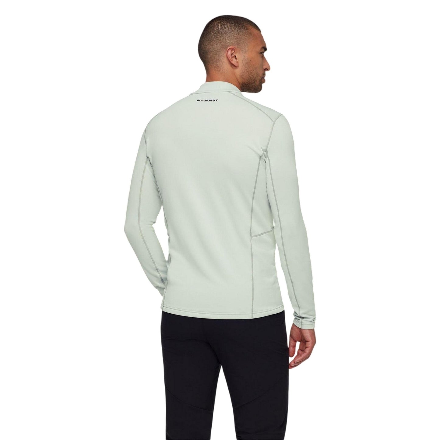 Silver Sage - Back - Mammut Mens Aener Quarter Zip Slim Fleece