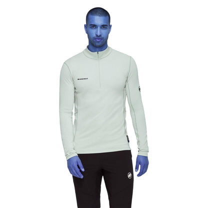 Silver Sage - Side - Mammut Mens Aener Quarter Zip Slim Fleece