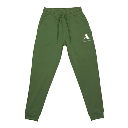 Military Green - Front - Aquascutum Mens Logo Tapered Leg Slim Joggers