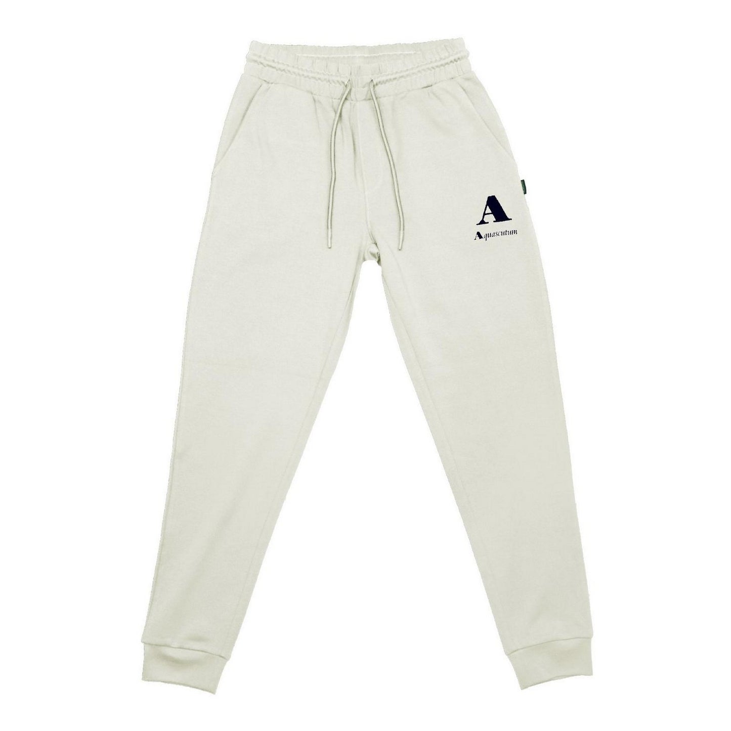 Beige - Front - Aquascutum Mens Logo Tapered Leg Slim Joggers