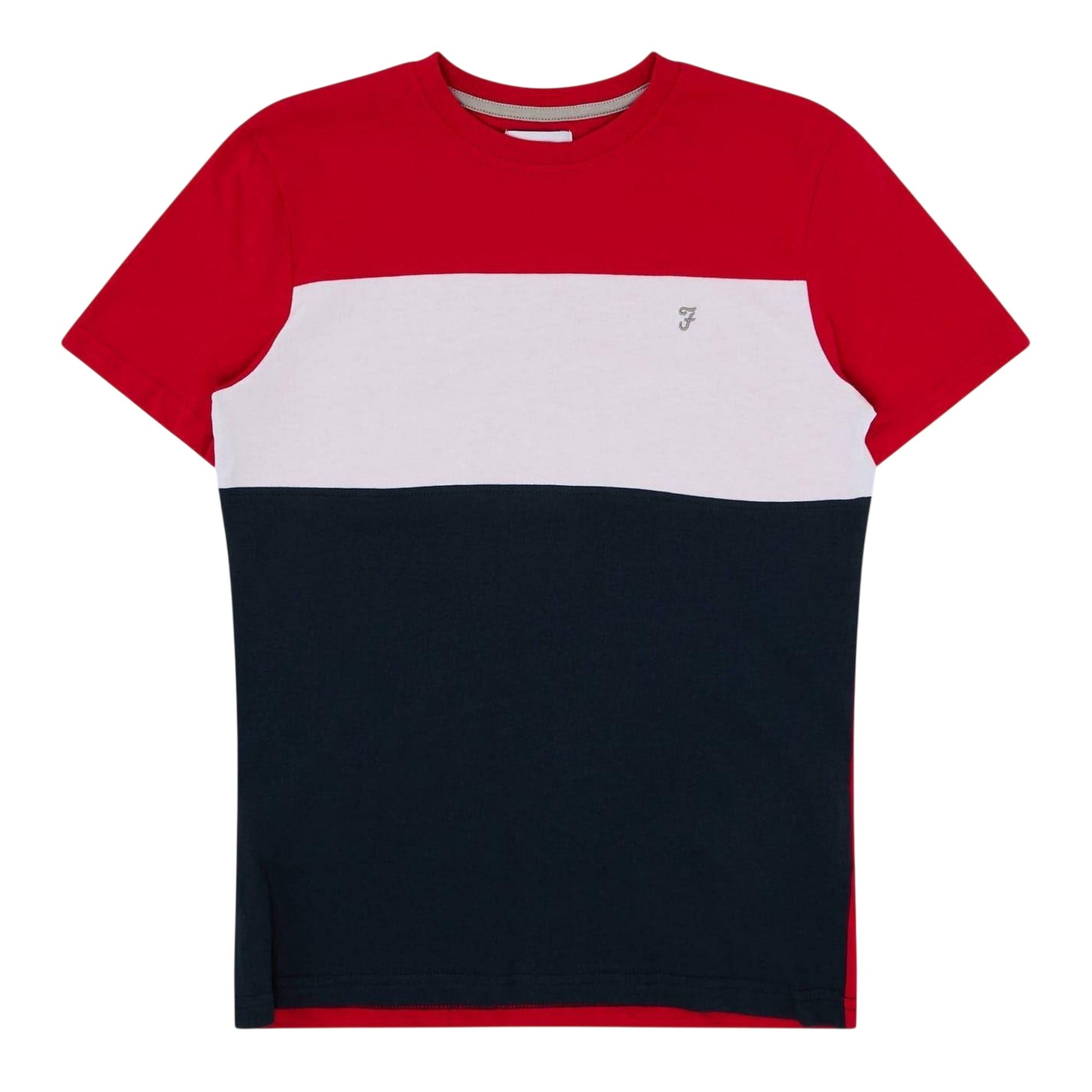 Red - Front - Farah Childrens-Kids Colour Block Crew Neck T-Shirt