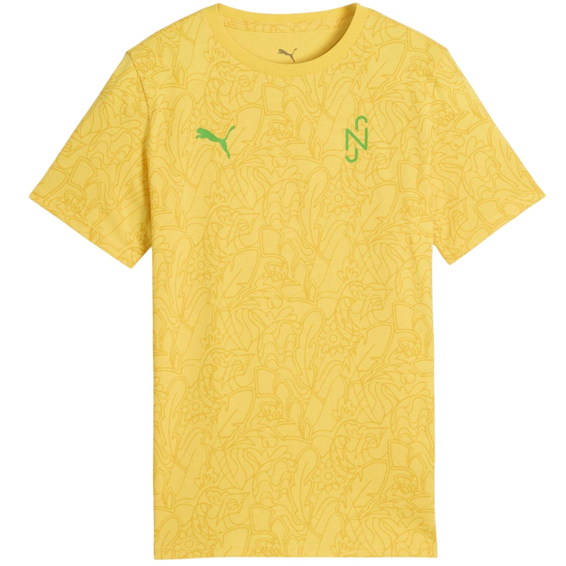 Yellow - Front - Puma Childrens-Kids Neymar Printed Regular T-Shirt