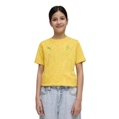 Yellow - Side - Puma Childrens-Kids Neymar Printed Regular T-Shirt