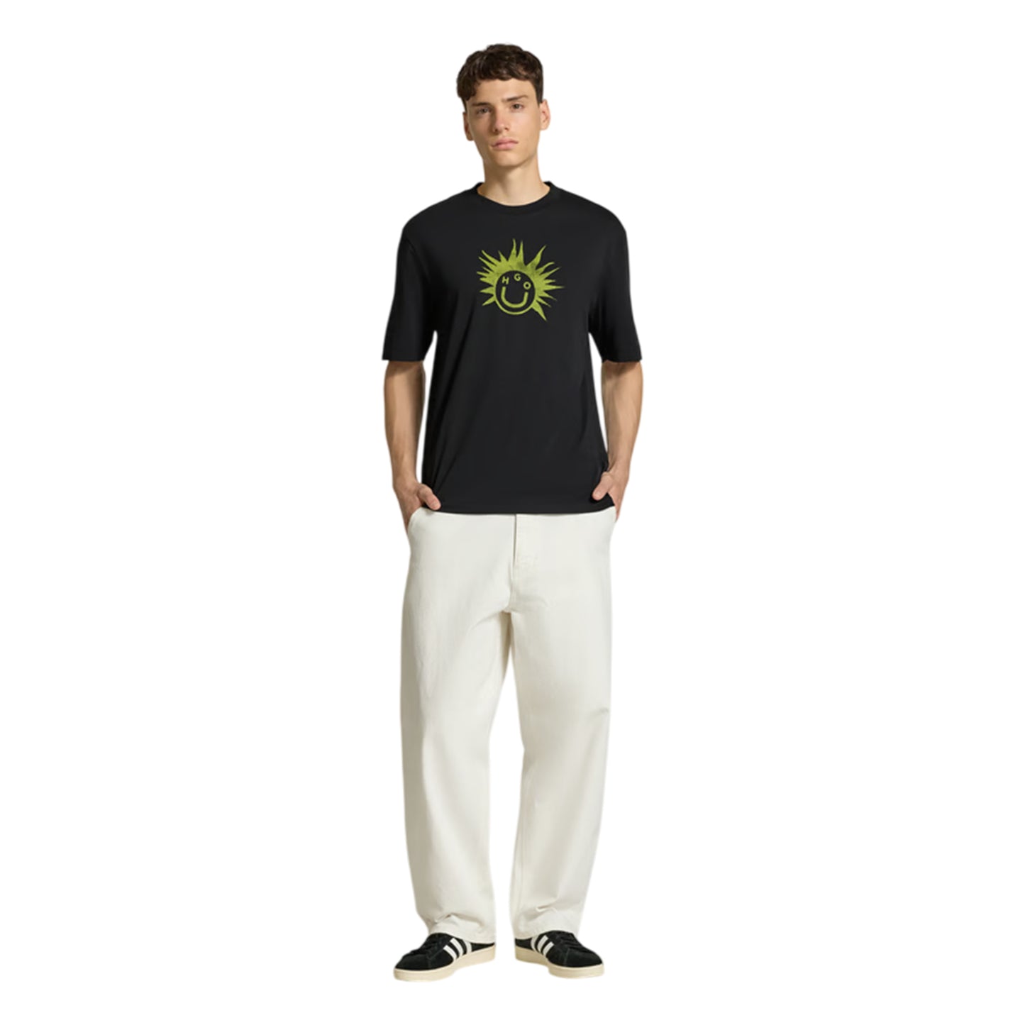 Black - Lifestyle - Hugo Mens Nugix Sun Regular Short-Sleeved T-Shirt