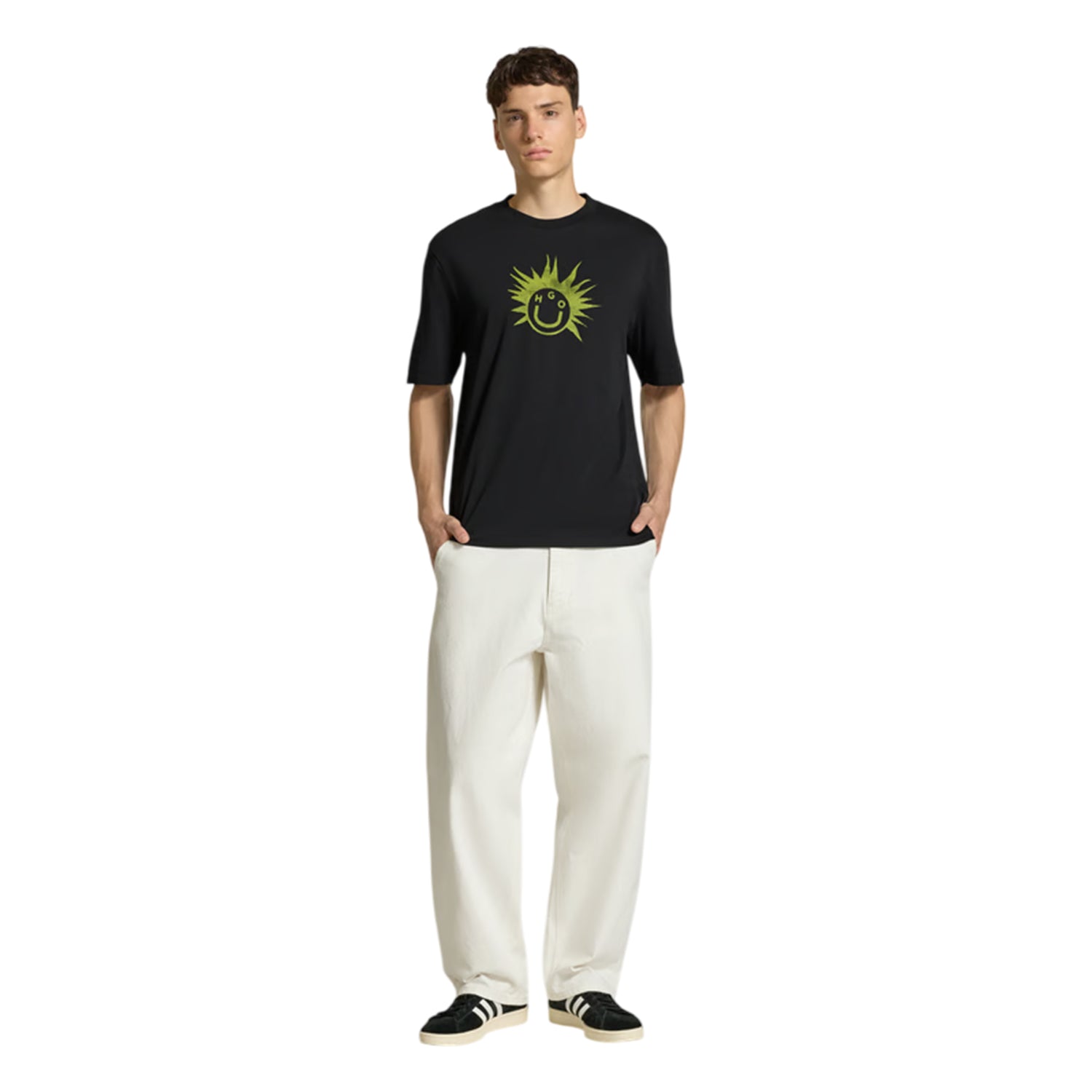 Black - Lifestyle - Hugo Mens Nugix Sun Regular Short-Sleeved T-Shirt