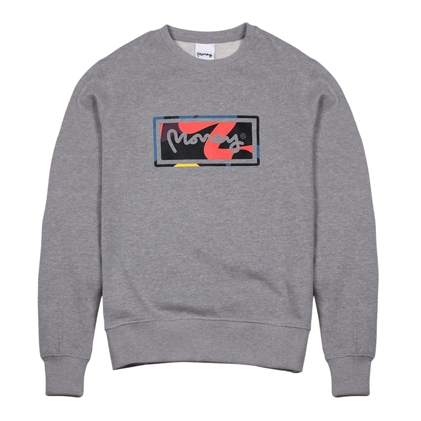 Grey Melange - Front - Money Unisex Adult Vice Embroidered Logo Sweatshirt