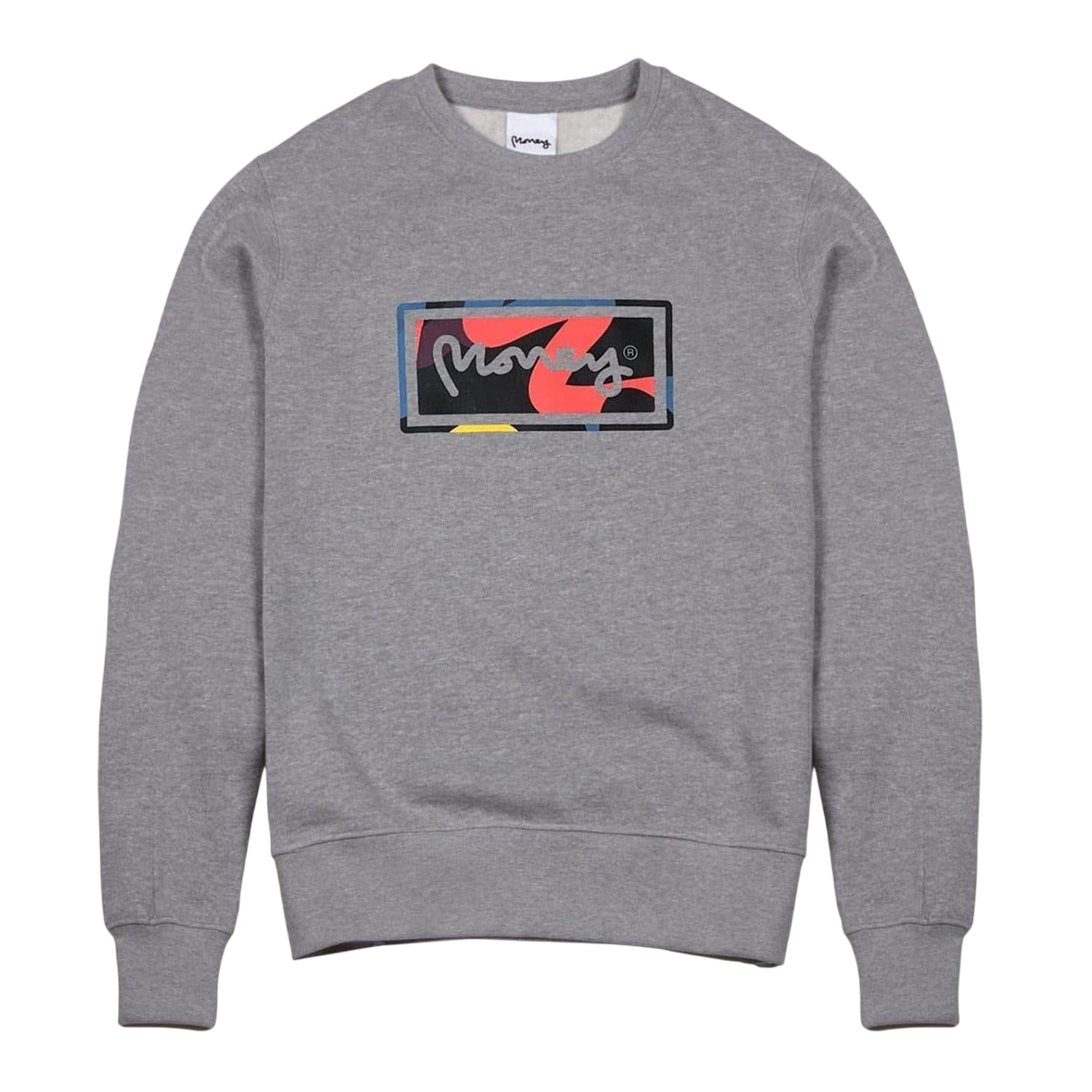 Grey Melange - Front - Money Unisex Adult Vice Embroidered Logo Sweatshirt
