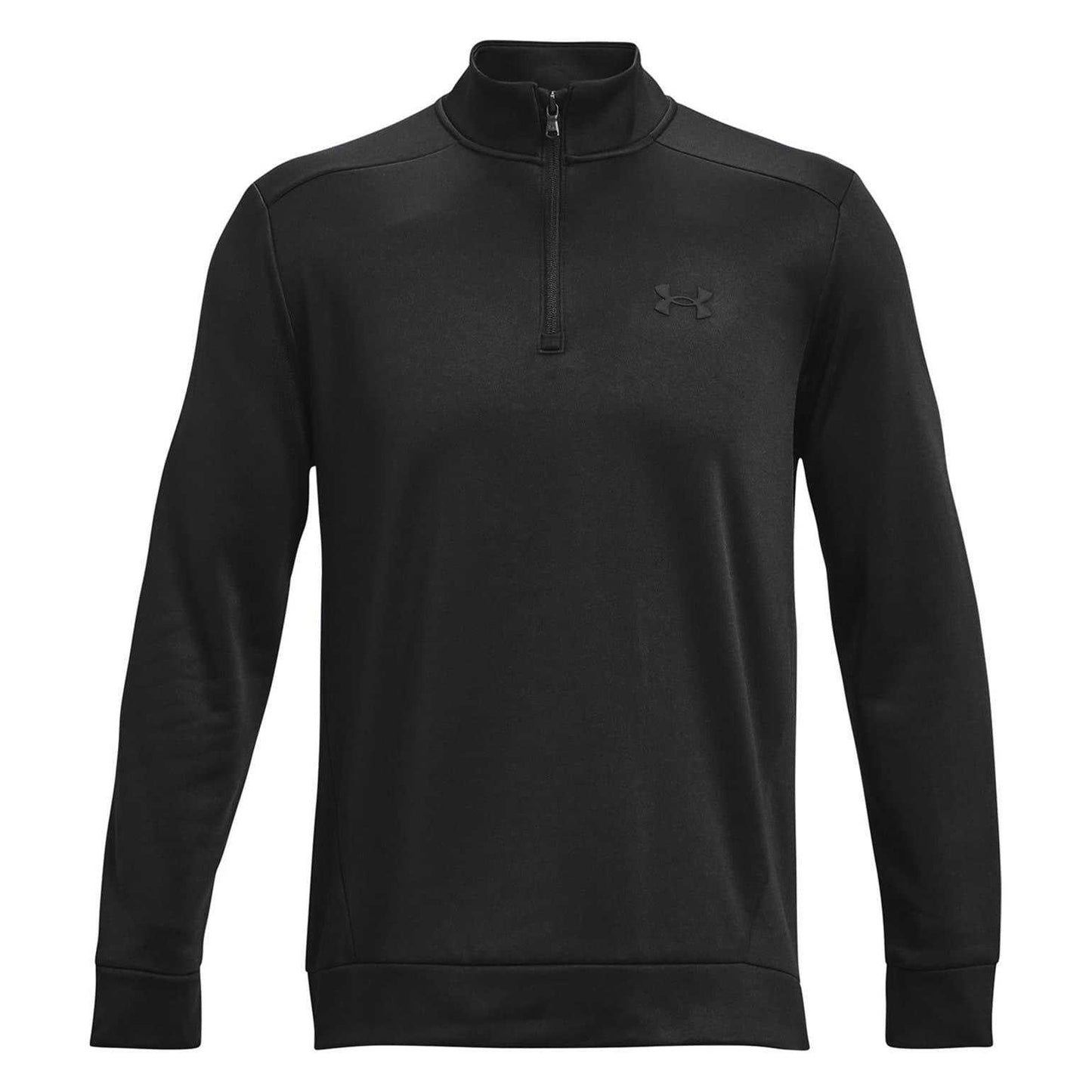 Black - Front - Under Armour Mens Half Zip Fleece Top