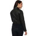 Black - Back - Elle Womens-Ladies Armin Leather Jacket