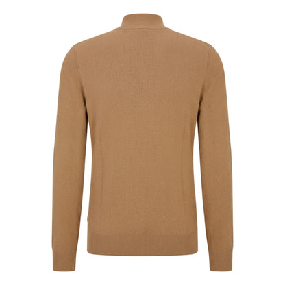 Beige - Back - Boss Mens Ebrando-P Knitted Pullover