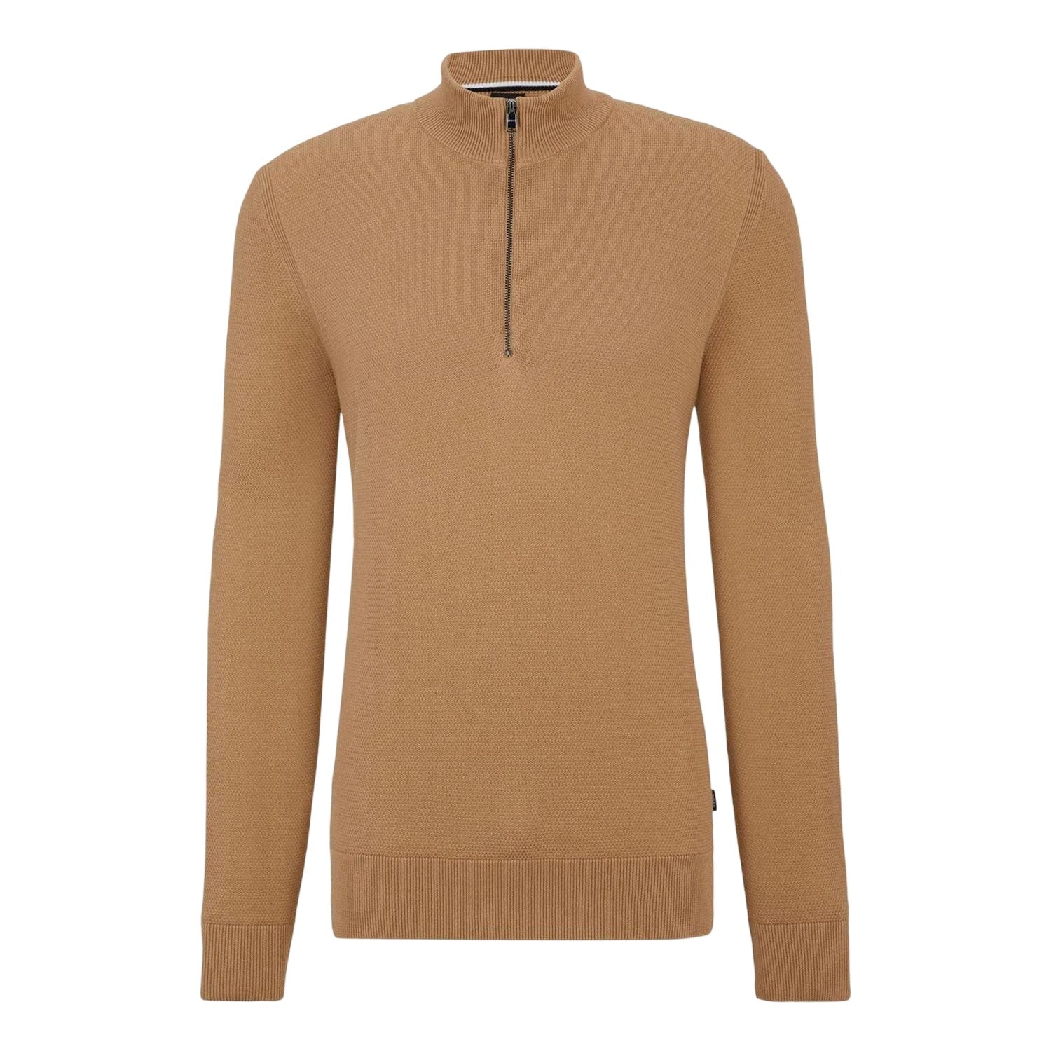 Beige - Front - Boss Mens Ebrando-P Knitted Pullover