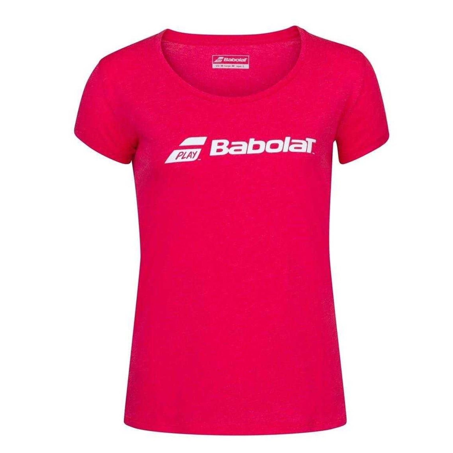 Red Heather - Front - Babolat Womens-Ladies Logo Scoop Neck Regular T-Shirt