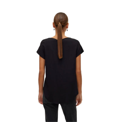 Black - Back - Vero Moda Womens-Ladies Bella Scoop Neck Regular T-Shirt