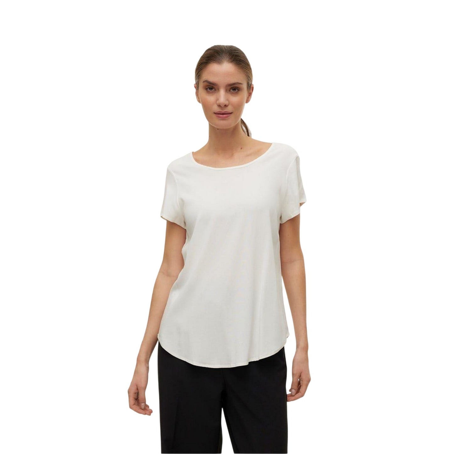 Snow White - Front - Vero Moda Womens-Ladies Bella Scoop Neck Regular T-Shirt