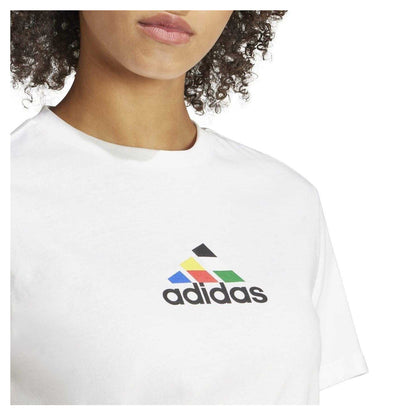 White - Side - Adidas Womens-Ladies Tiro Country Regular T-Shirt