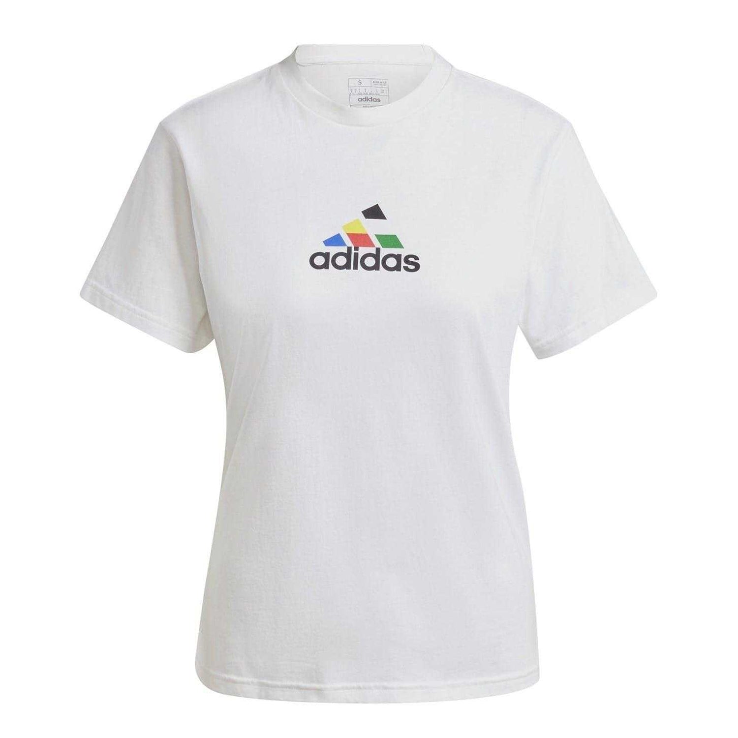 White - Front - Adidas Womens-Ladies Tiro Country Regular T-Shirt