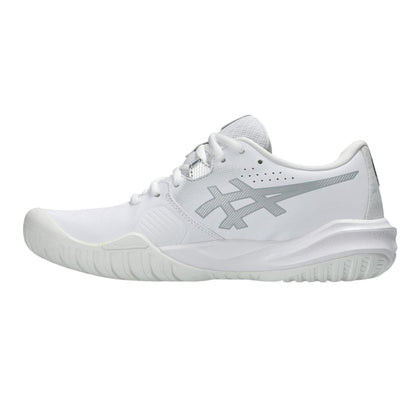 White-Silver - Side - Asics Womens-Ladies Challenger 15 Cushioned Tennis Shoes