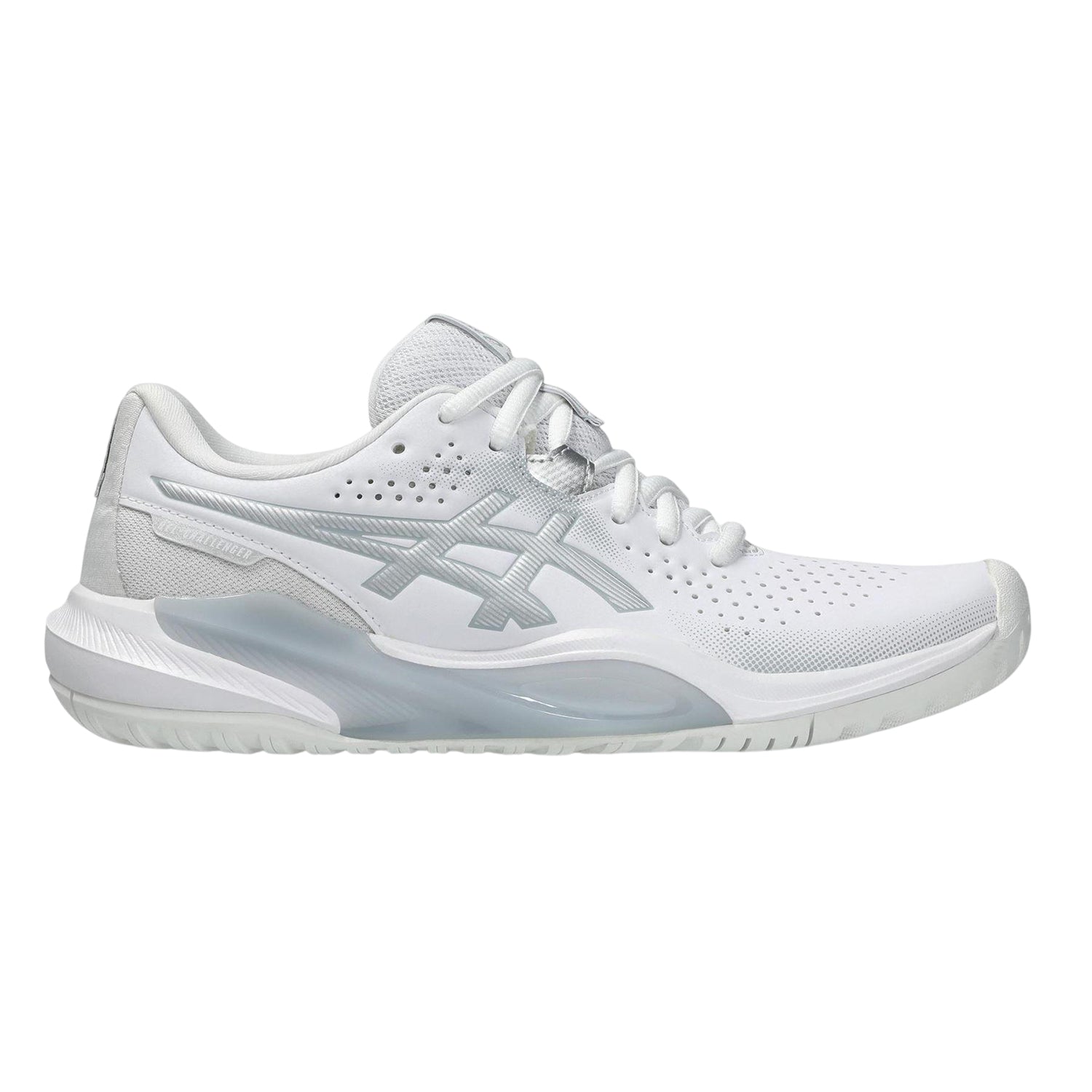 White-Silver - Lifestyle - Asics Womens-Ladies Challenger 15 Cushioned Tennis Shoes
