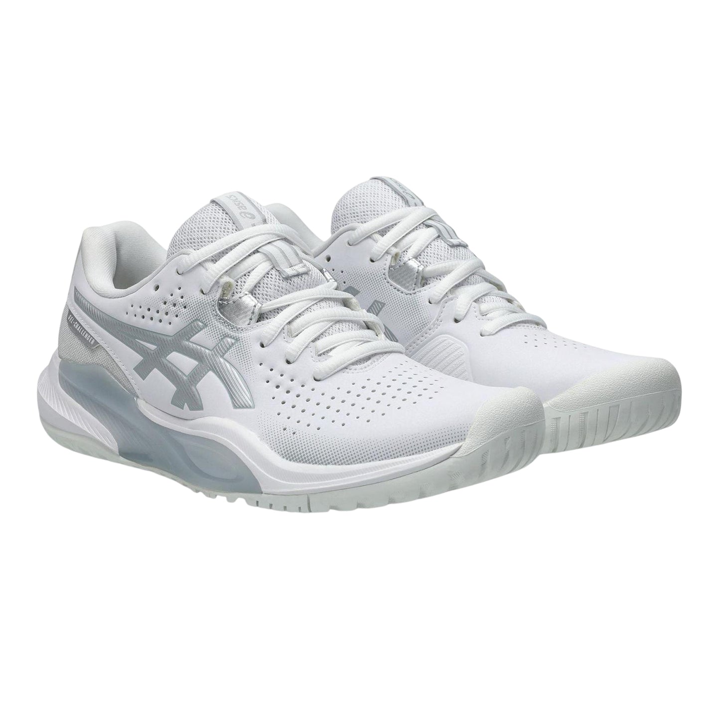 White-Silver - Front - Asics Womens-Ladies Challenger 15 Cushioned Tennis Shoes