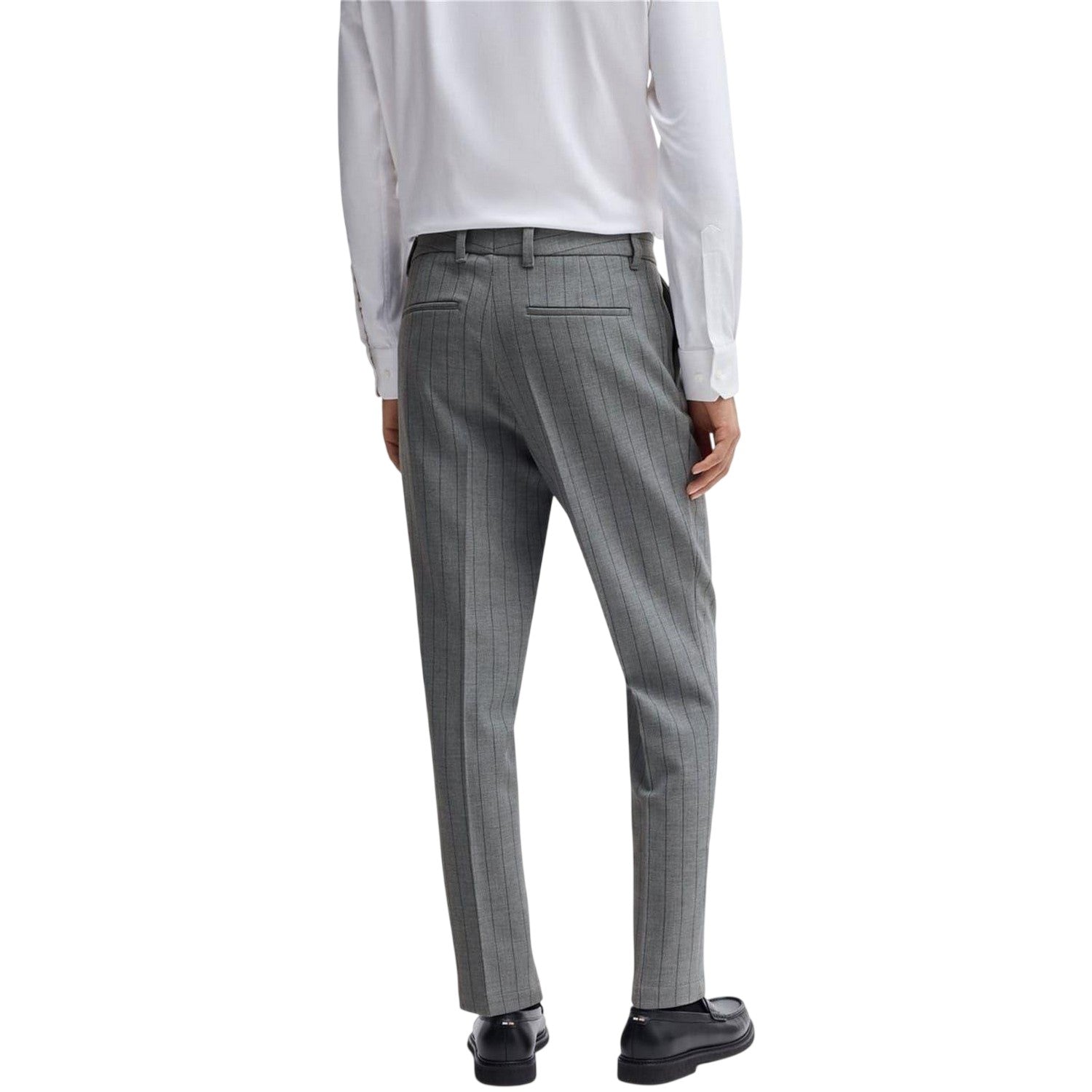 Medium Grey - Back - Hugo Boss Mens Slim Trousers
