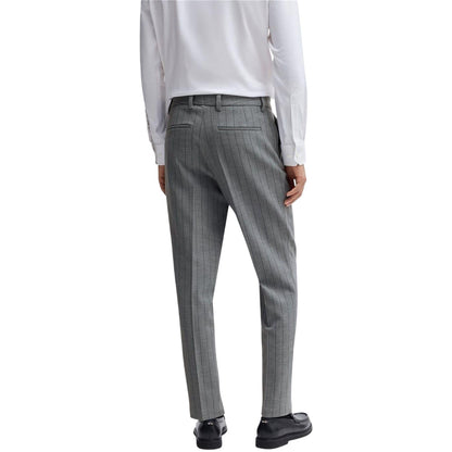 Medium Grey - Back - Hugo Boss Mens Slim Trousers