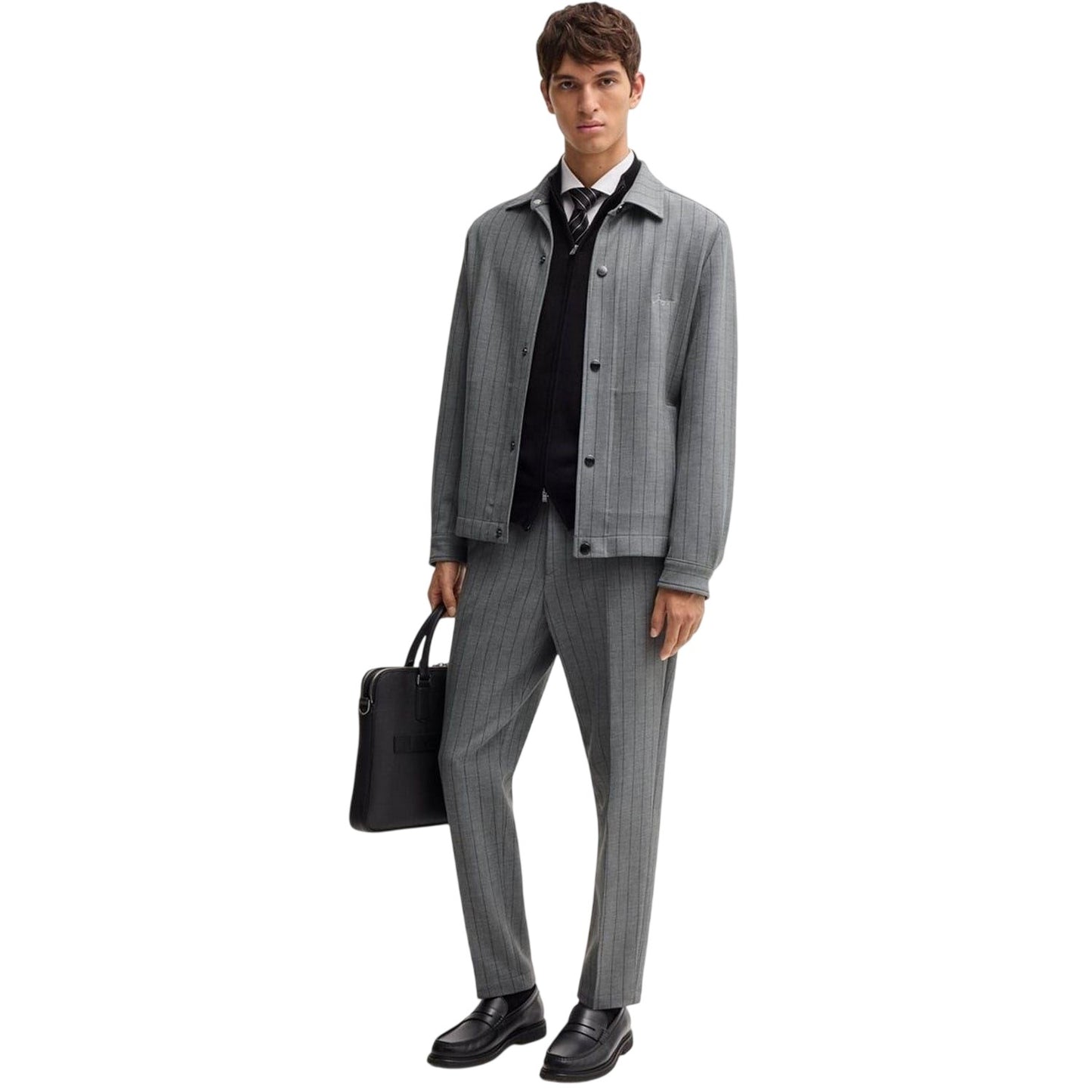 Medium Grey - Pack Shot - Hugo Boss Mens Slim Trousers