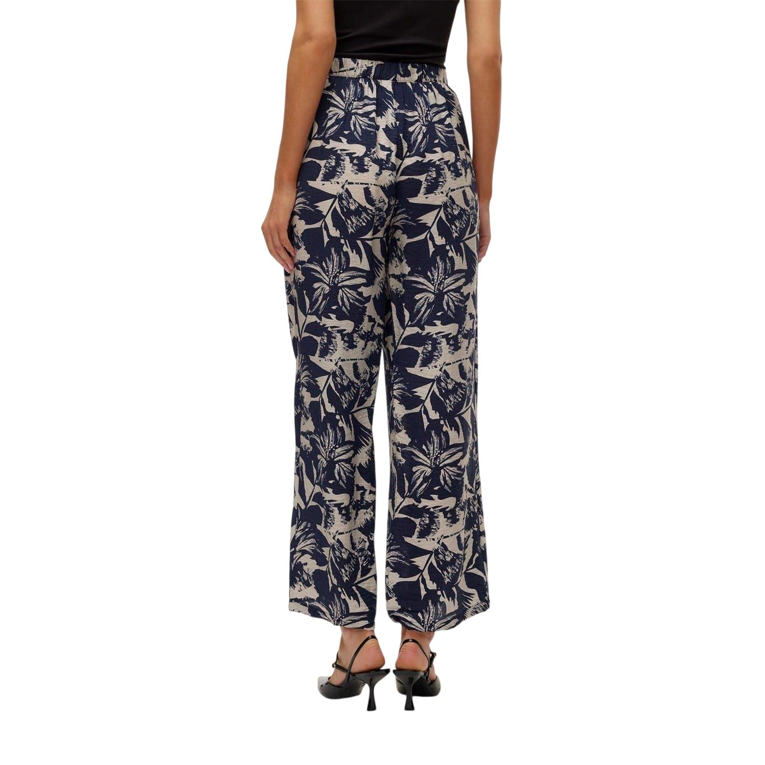 Navy Blazer - Back - Vero Moda Womens-Ladies Wide Leg Trousers
