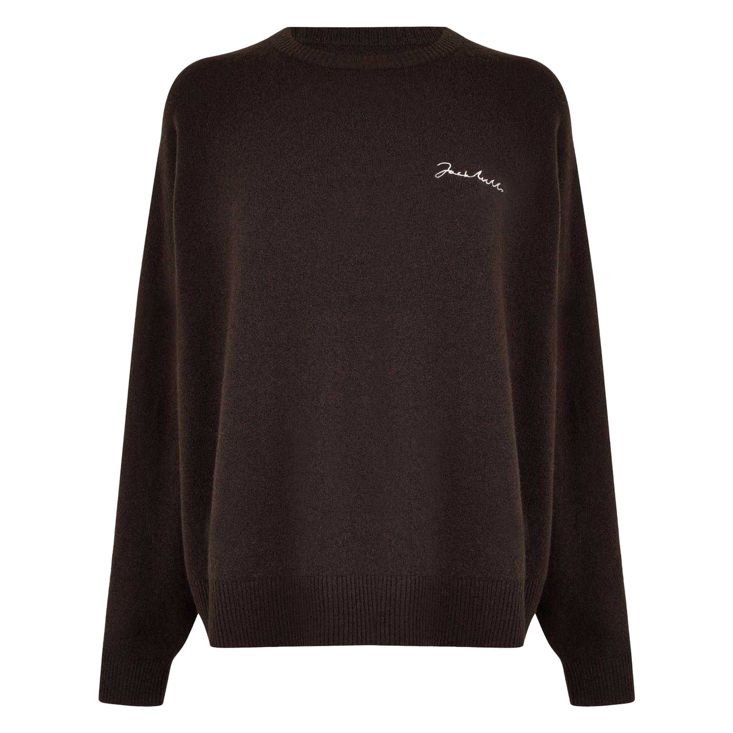 Cocoa - Front - Jack Wills Womens-Ladies Embroidered Logo Crew Neck Jumper