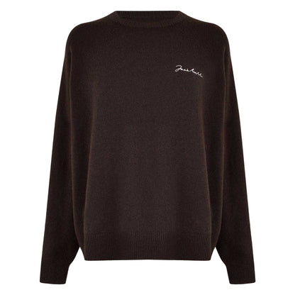 Cocoa - Front - Jack Wills Womens-Ladies Embroidered Logo Crew Neck Jumper