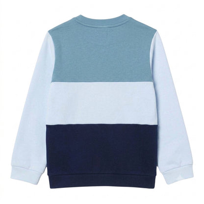 Blue - Back - Lacoste Childrens-Kids Colour Block Long-Sleeved Sweatshirt