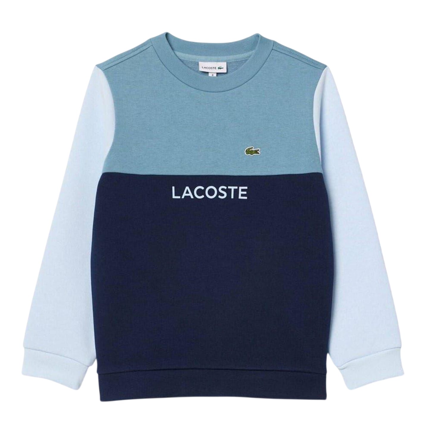 Blue - Front - Lacoste Childrens-Kids Colour Block Long-Sleeved Sweatshirt