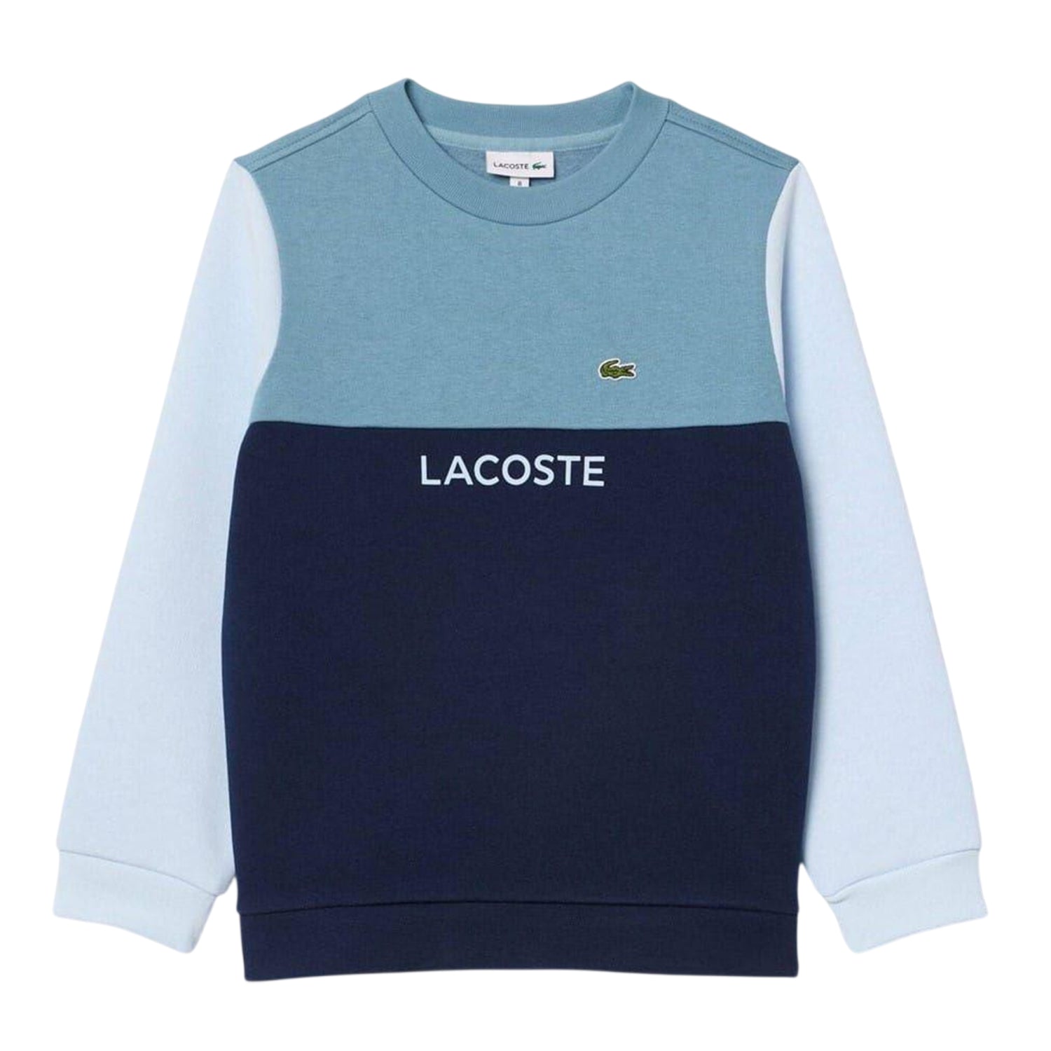 Blue - Front - Lacoste Childrens-Kids Colour Block Long-Sleeved Sweatshirt