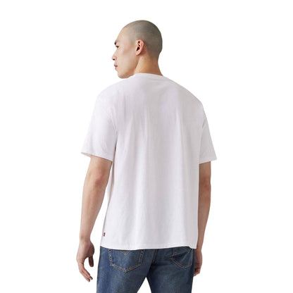White - Back - Levis Mens Lettering Cotton Tab Detail T-Shirt