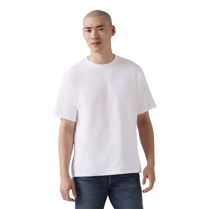 White - Lifestyle - Levis Mens Lettering Cotton Tab Detail T-Shirt