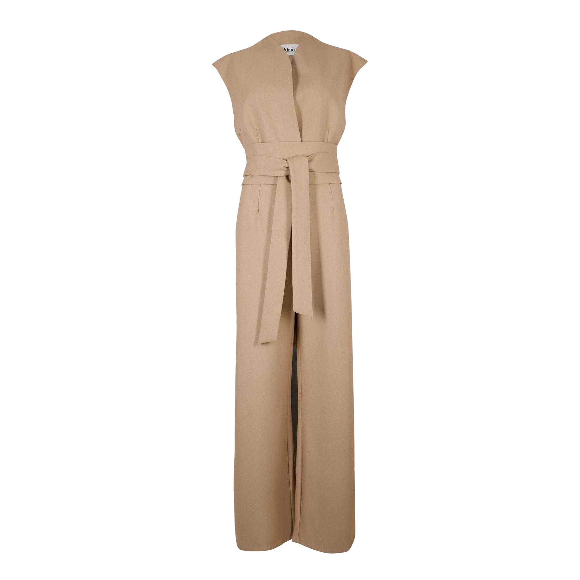 Camel - Front - Odd Muse Womens-Ladies Tie Belt Jumpsuit