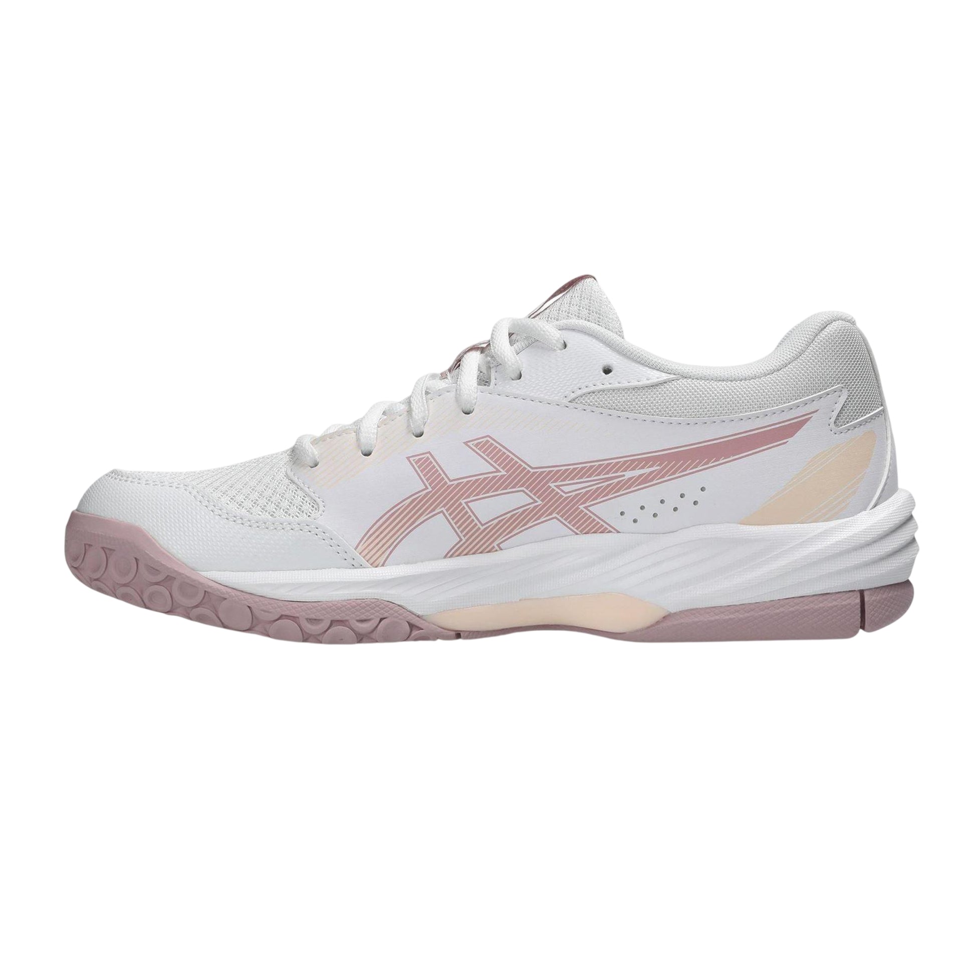 White - Side - Asics Womens-Ladies Task 4 Volleyball Shoes