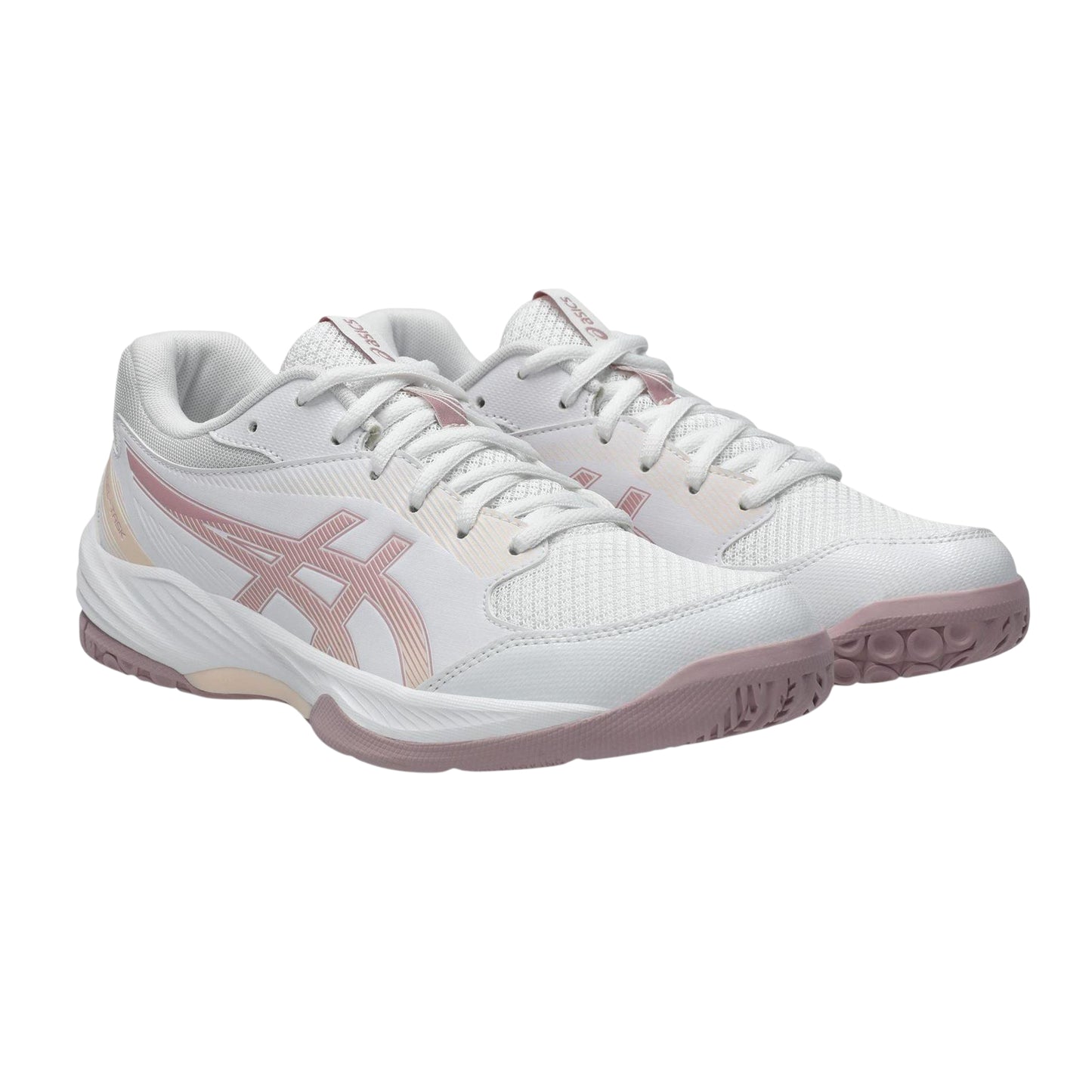 White - Front - Asics Womens-Ladies Task 4 Volleyball Shoes