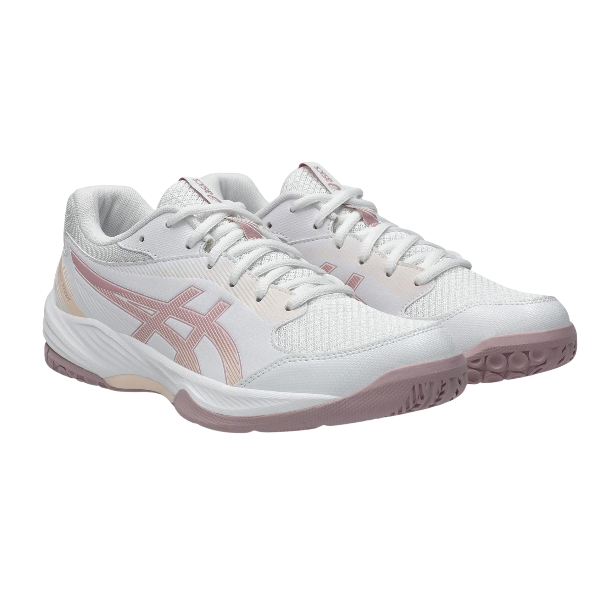 White - Front - Asics Womens-Ladies Task 4 Volleyball Shoes