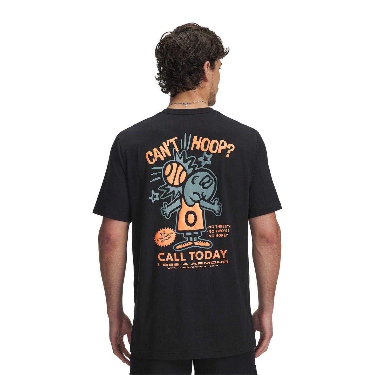 Black - Back - Under Armour Mens Basketball Loose Fit T-Shirt