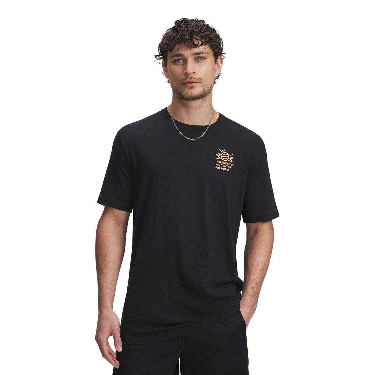 Black - Front - Under Armour Mens Basketball Loose Fit T-Shirt