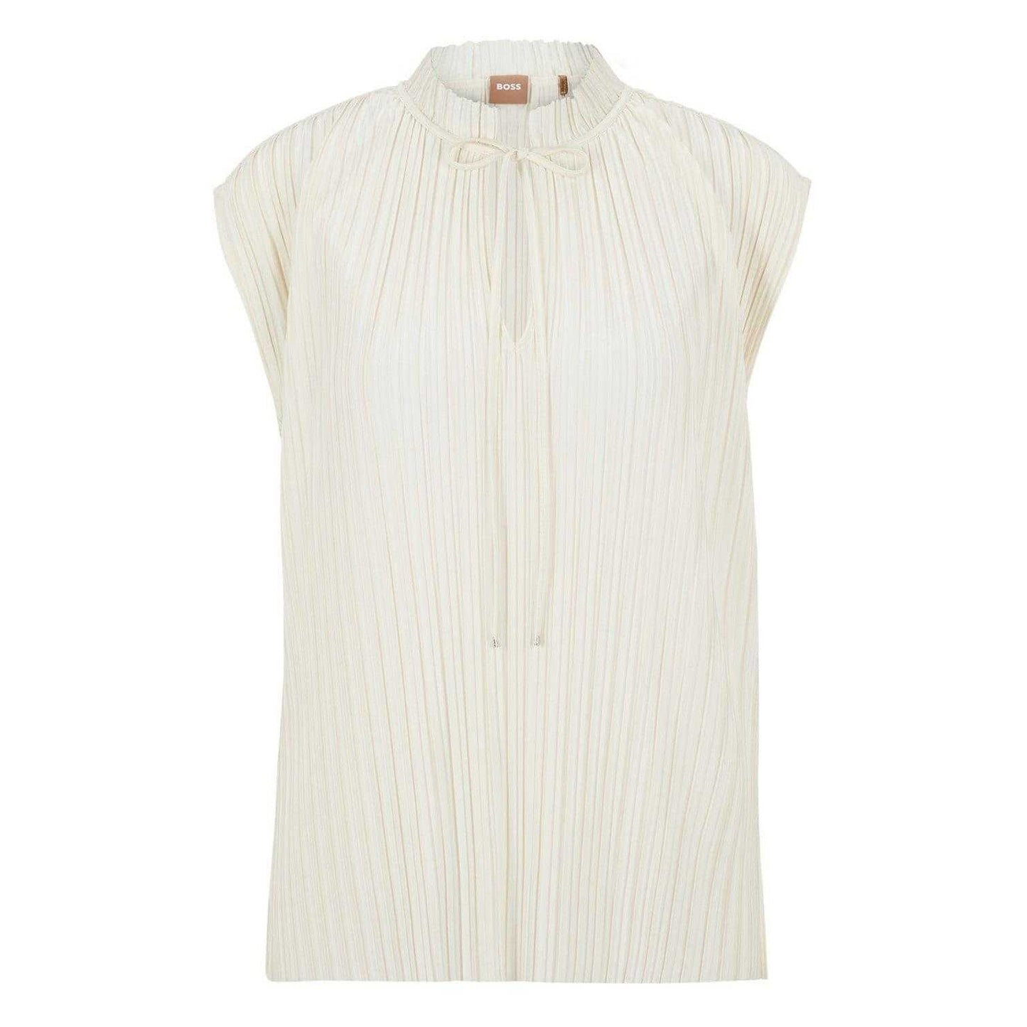 White - Front - Boss Womens-Ladies V Neck Regular Sleeveless Tunic Top