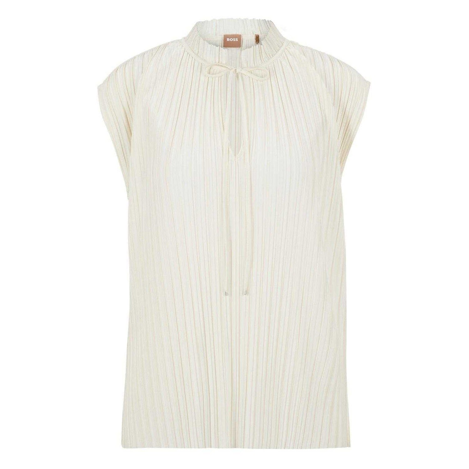 White - Front - Boss Womens-Ladies V Neck Regular Sleeveless Tunic Top
