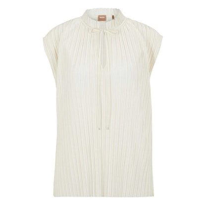 White - Front - Boss Womens-Ladies V Neck Regular Sleeveless Tunic Top