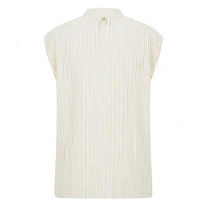 White - Back - Boss Womens-Ladies V Neck Regular Sleeveless Tunic Top