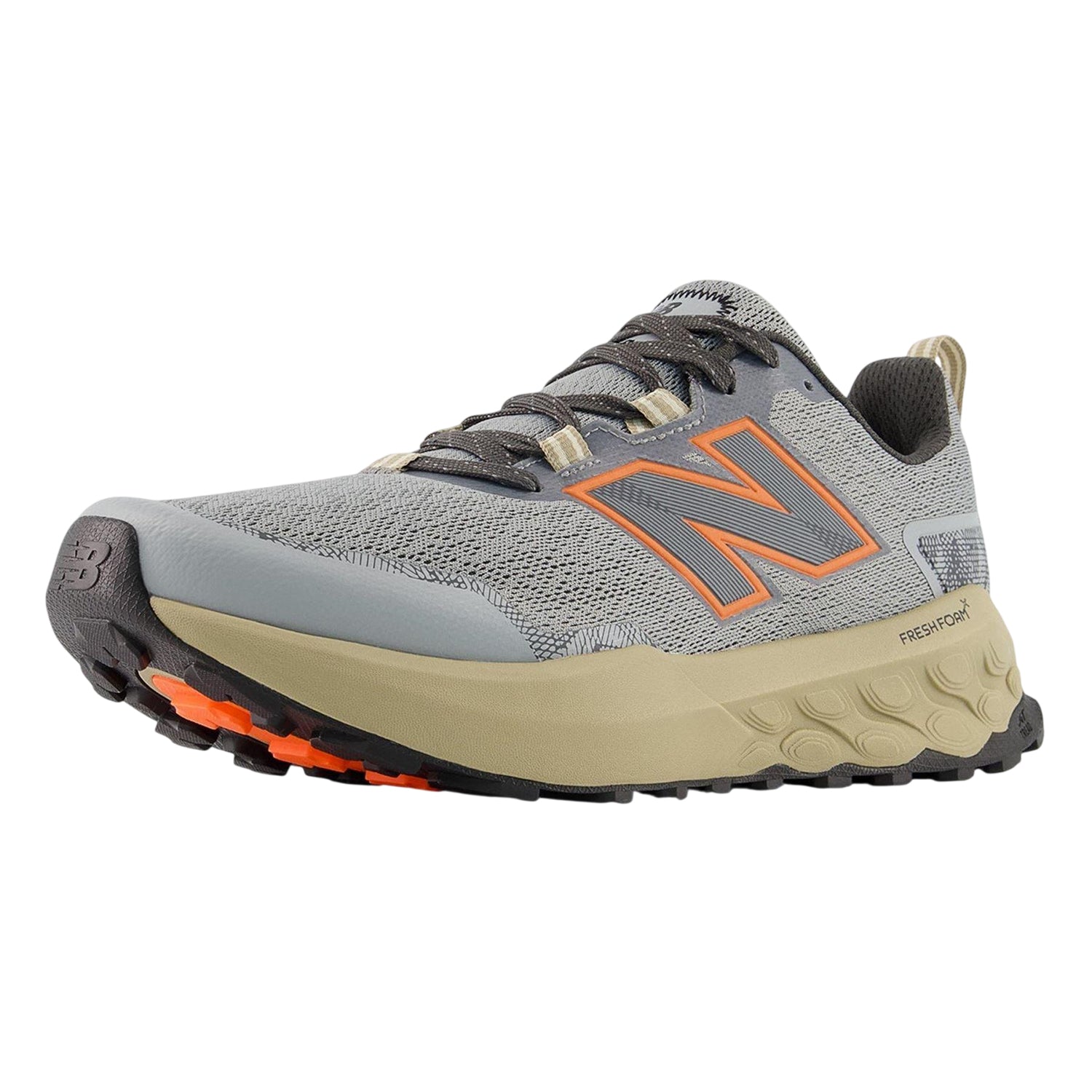 Slate Grey-Beige - Front - New Balance Mens Garoe Leather Running Shoes